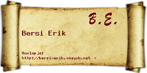 Bersi Erik névjegykártya